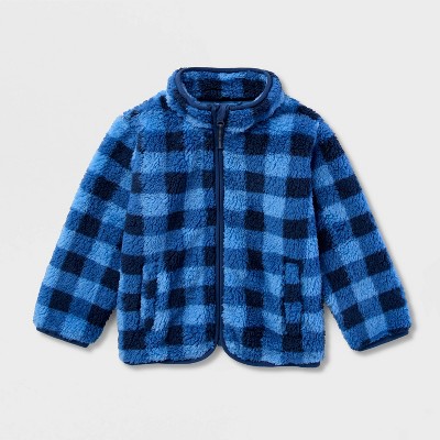 Детские куртки Cat & Jack Toddler Boys' Plaid Printed Fleece Jacket - Cat & Jack™ Blue/Navy 2T — фото 2
