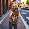 Amaryllis Women's Short-Sleeve Casual V-Neck Leopard Print Soft High Low Tee Bold Pattern - 4 of 4