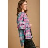 Slickblue Women's Mixed Plaid Boxy Cut Flannel, Button Down Shirt with Pocket, Pink Green/Coral Taupe, Size S-L - 4 of 4