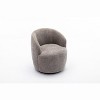 Gulches Gray Chenille Swivel Accent Barrel Chair 360¡ã Swivel, Ergonomic Backrest, Black Powder-Coated Metal Base, 250 LBS Capacity - 4 of 4