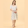 Allegra K Women's Floral Print Smocked Elastic Waist Midi Flowy Tiered Ruffle Skirt - 3 of 4