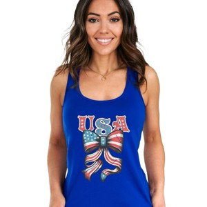 Simply Sage Market Coquette USA Bow Grunge Racerback Tank - 1 of 4