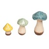 Transpac Ceramic 10 in. Textured Mushroom Decor Set of 3 - 2 of 4