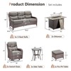 Gymojoy 7 Pieces Outdoor 6 Inch Sofa Swivel Chair Ottoman with Fire Pit Table - 2 of 4