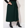 Clearlove Plus Size Pleated Skirt Women's Elastic Waist Boho  Midi Skirts with Pockets - 2 of 4