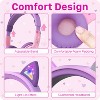FosPower Wired Kids Headphones with Cord LED Cat Ears Foldable Light Up On Ear Headphones for Kids School iPad Tablet with 3.5mm Unicorn Pink/Lavender - 2 of 4