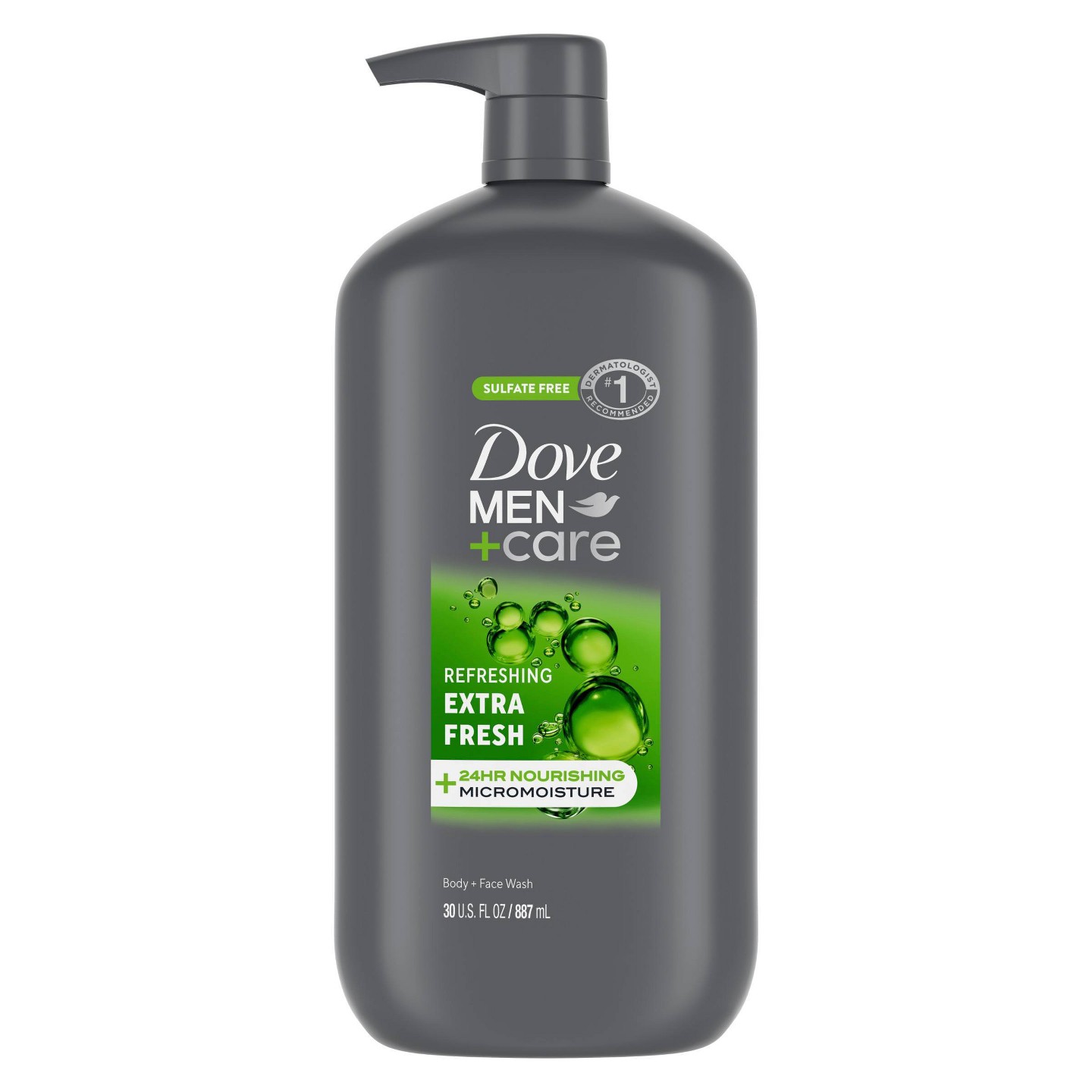 Гель для душа и умывания с дозатором Dove Men+Care Extra Fresh, без сульфатов, 30 fl oz — фото 1
