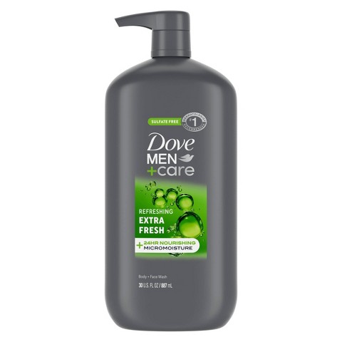 Гель для душа и умывания с дозатором Dove Men+Care Extra Fresh, без сульфатов, 30 fl oz