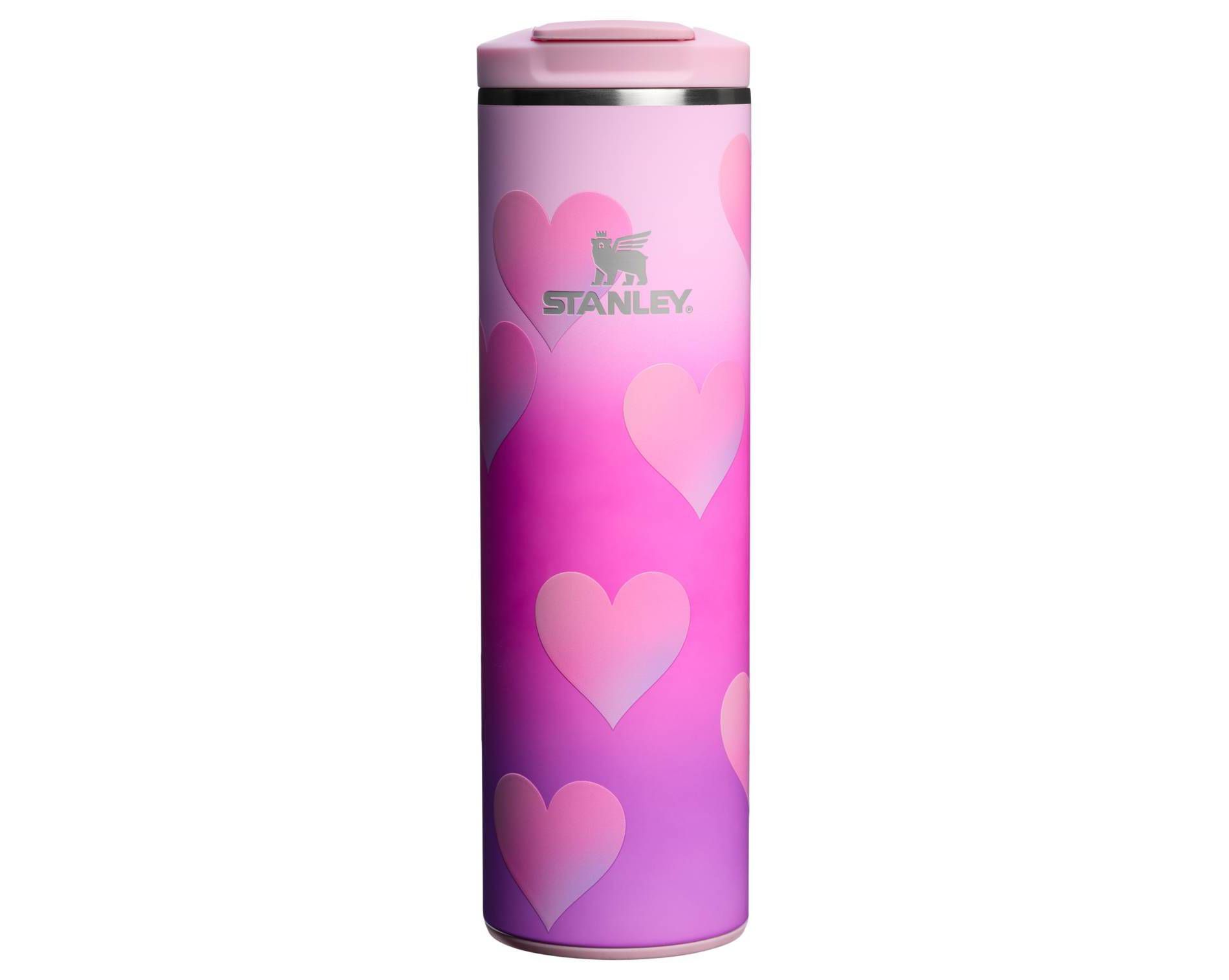 Stanley 16 oz Stainless Steel Aero Light Transit Bottle Powder Pink Heart Gradient