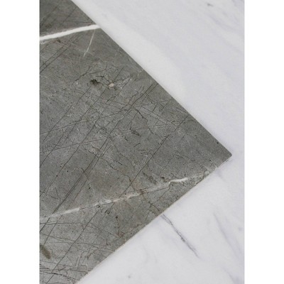 Bonneville 12" x 12" Grey and White Marble Peel and Stick Floor Tiles