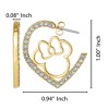 Disney Minnie Mouse Heart Earrings, Gold-Tone Outline with Crystal Pavé - 2 of 3