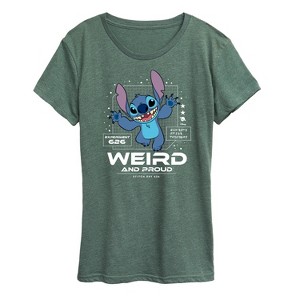 Women's - Lilo and Stitch - Weird And Proud Stitch Short Sleeve Graphic T-Shirt - 1 of 4