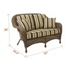 Covers & All Monterey 56 in L Love Seat, Cappuccino Wicker w / Sunbrella A. Praline - 3 of 4