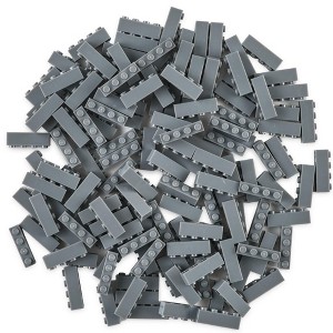 Strictly Briks Classic Bricks Starter Kit, Gray, 144 Pieces, 1x4 Inches, 100% Compatible with All Major Brick Brands - 1 of 4