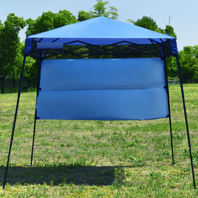 Tangkula 7x7 FT Pop-up Canopy Portable Outdoor Offset Tent w/Carry Bag Blue/White/Grey, 1 of 11