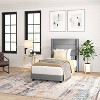 Taylor & Logan Twin 47" High Hilton Platform Bed Gray: Upholstered Wingback Headboard, Foam Padding, Wooden Slat Support - 4 of 4