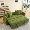 NicBex 77.9 Inch Pull-out Sofa Bed Convertible 3 Seat Sofa with 4 Throw Pillows for Living Room,Apartment,Green - 4 of 4