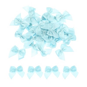 Unique Bargains Fabric Craft Gift Packaging Accessories Satin Mini Ribbon Bows 60 Pcs - 1 of 4
