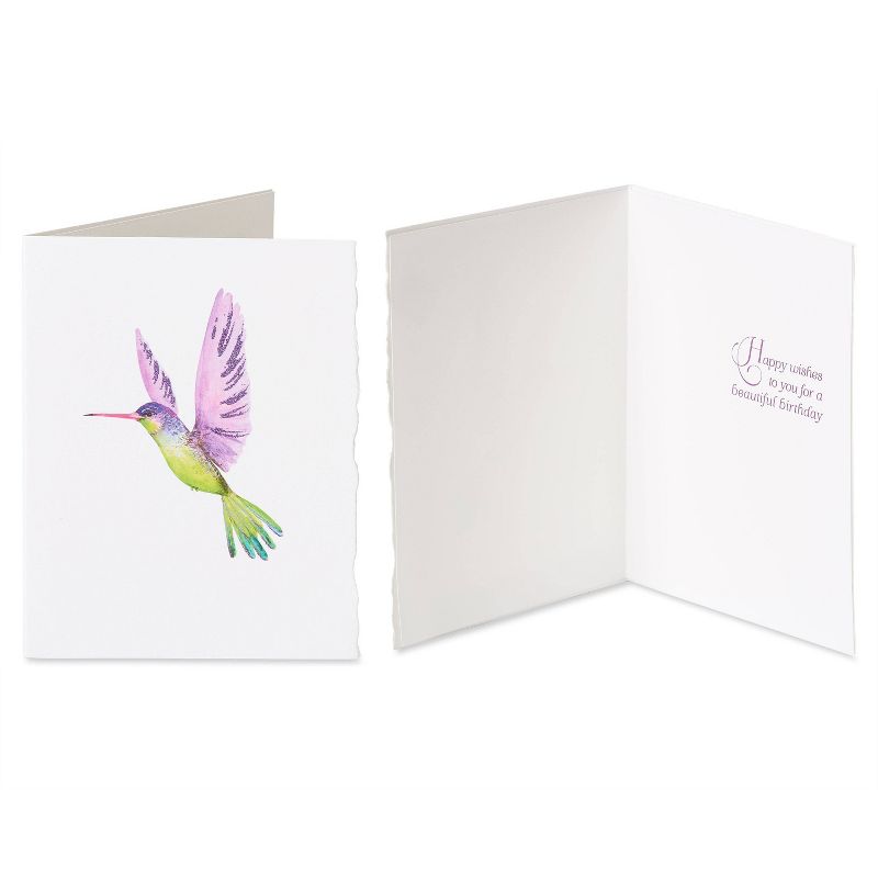 2ct Cards Happy Birthday Floral Ornament and Hummingbird - PAPYRUS, 4 of 5