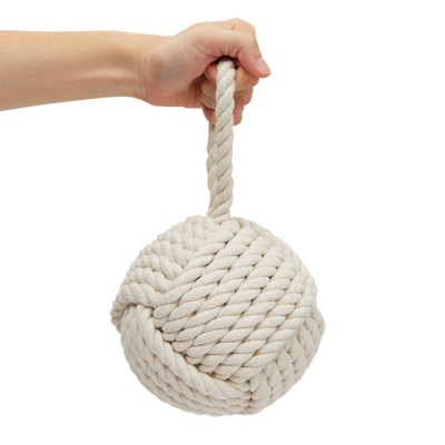 Ivory Nautical Rope Knot Door Stop with Handle