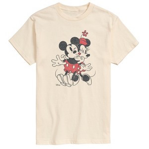 Men's - Disney - Mickey And Minnie Heart Short Sleeve Graphic T-Shirt - 1 of 3
