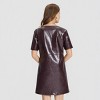 Women's Short Sleeve Faux Leather Mini Shift Dress - A New Day™ - 2 of 4