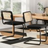 PAGED Rattan Dining Chairs Set of 2, Cantilevered Design Dining Room Chairs, Kitchen Side Chairs with Thickness Aluminum Legs for Kitchen - 3 of 4