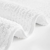 NAYSAYE Bath Rug 20" x 30" Plush Soft 100 Percent Cotton Reversible Dense Absorbent Non Slip for Bathroom, White - 4 of 4