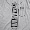 Mens Tie With Pocket Of Pens T Shirt Funny Fake Office Work Attire Joke Tee For Guys - Crazy Dog Men's T Shirt - 2 of 4