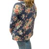 Women's Floral 3/4 Sleeve Hoodie - honeyme - 2 of 2