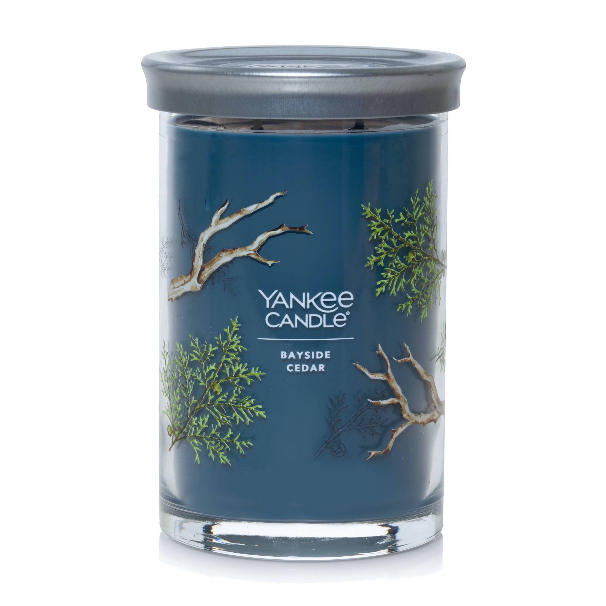 20oz Signature Large Bayside Cedar Tumbler Candle 20oz - Yankee Candle: Soy Wax Blend, Glass Jar, 60hr Burn, Dual Wick