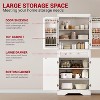 72 Inch Tall Pantry Cabinet, Farmhouse Kitchen Storage Cabinet with 6 Door Shelves, 4 Adjustable Shelves, Drawer, Large Wooden Cupboard, White - 3 of 4