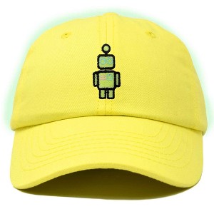 Dalix Robot Embroidered Glow in the Dark Retro Dad Hat Cotton Baseball Cap Adjustable Mens - 1 of 4