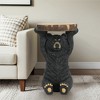 ORRD Black Bear Side Table, Hand-Painted MGO Bear Statue Pedestal End Table for Home, Office, Living Room & Outdoor Décor - 2 of 4