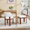 QingMoon Dining Chairs Set of 2, Fabric Upholstered Kitchen Chairs with Adjustable Non-Slip Solid Wood Legs and Curved Backrest for Cafe, Living Room - 2 of 4