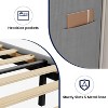 Bed Frame, Velvet Upholstered Platform Bed with 2 Storage Pockets, Slat Support, No Box Spring Needed, Easy Assembly - 3 of 4