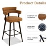 Vipbear Counter Height Swivel Barstools with Back Arms Bar Stools Set of 2 Modern Upholstered for Kitchen Island,Dining Room,Home Bar - 4 of 4