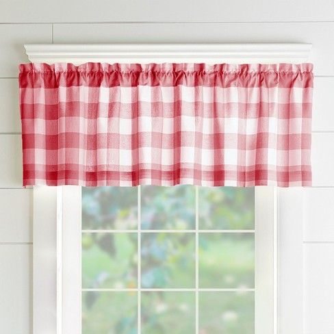 Farmhouse Living Buffalo Check Window Valance 60 X 15 Red