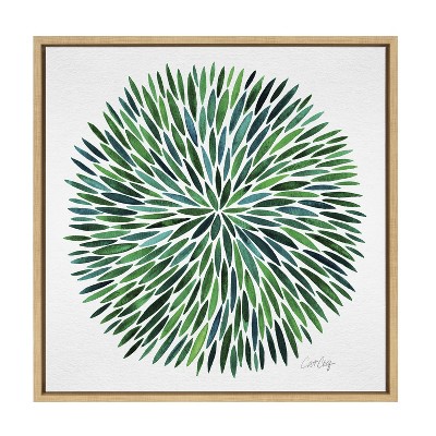 Natural Green and Blue Abstract Canvas Wall Art, 22x22