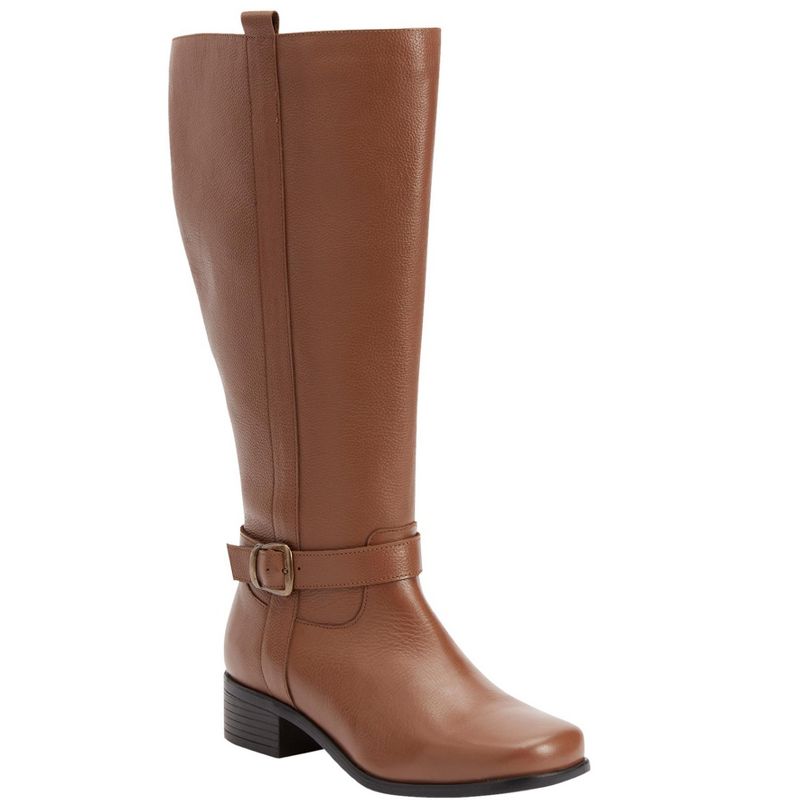 Comfortview Wide Width Donna Wide Calf Leather Boot Tall Knee High Women's Winter Shoes, 1 of 2