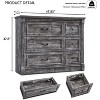 Mastgoal 48" Farmhouse Dresser with 6 Drawers, Rustic Wood Closet Storage with Roman Column for Bedroom - 2 of 4