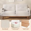 65" Loveseat Sofa, Button Tufted Upholstered Furniture, Comfortable Cotton Linen, for Bedroom Office Apartment, Living Room, Beige - 3 of 4