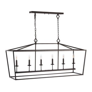 Prener 6 Light 49" Pendant - PND4088 - Oil Rub Bronze - Safavieh - 1 of 4