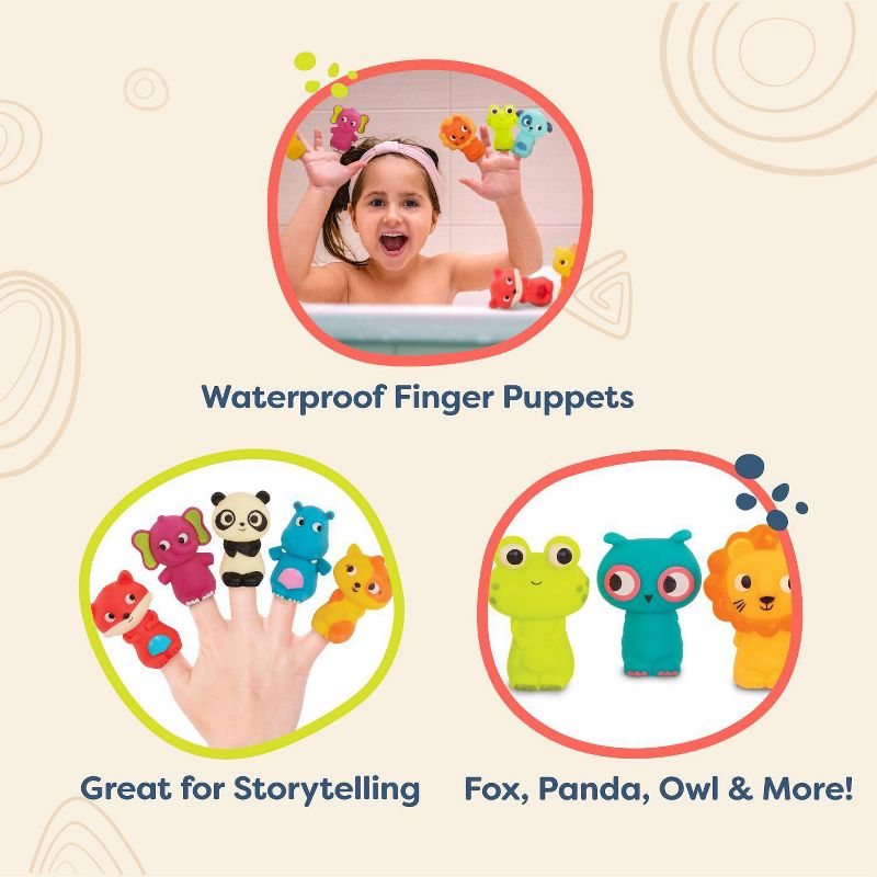 B. toys - Bath Finger Puppet - Finger Puppet Pets - 10pk, 6 of 12