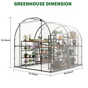 PE Iron Arched Large Greenhouse -, Moisture Retaining, Rainproof, Insulated - 1 of 4