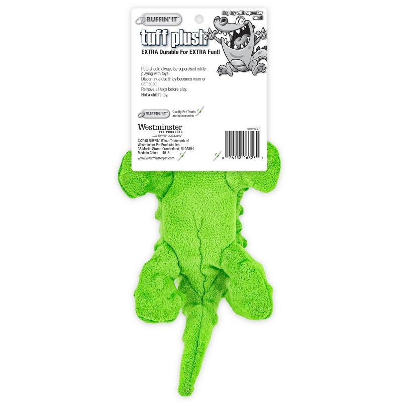 Ruffin' It Tuff Plush Gator Dog Toy - Green, 3 of 4