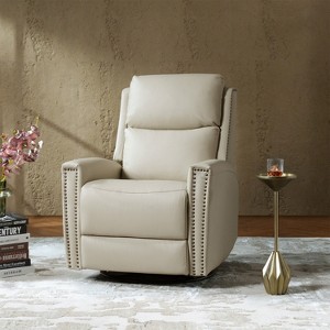 Hilario Fall 30.31''Wide Genuine Leather Swivel Rocker Recliner  Deal of the day | ARTFUL LIVING DESIGN - 1 of 4