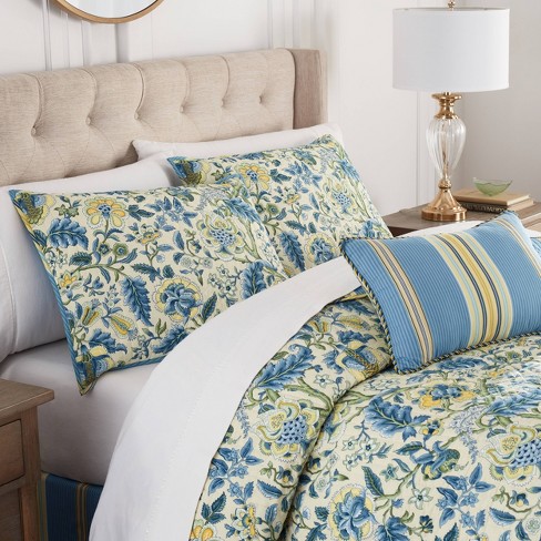 4pc Twin Imperial Dress Quilt Set Blue - Waverly : Target