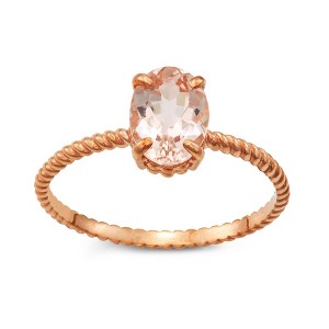 Designs By Gioelli 10K Rose Gold Morganite Solitaire Twist Band Ring - 1 of 3