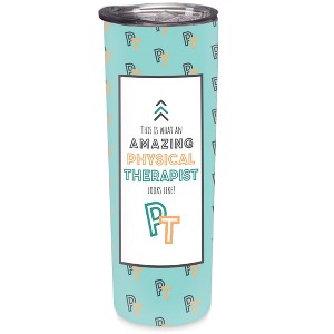 Elanze Designs Amazing Physical Therapist Aqua Orange 20 ounce Stainless Steel Travel Tumbler - 1 of 4